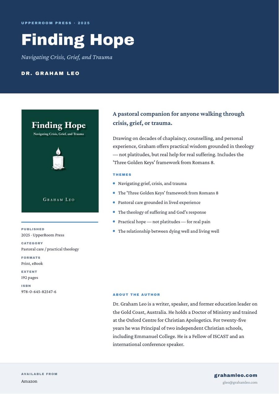 Finding Hope A4 promotional flyer