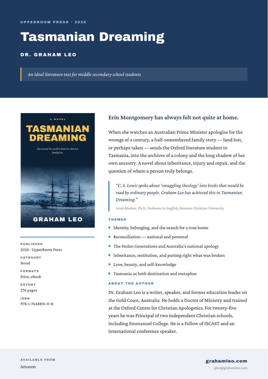 Tasmanian Dreaming A4 promotional flyer